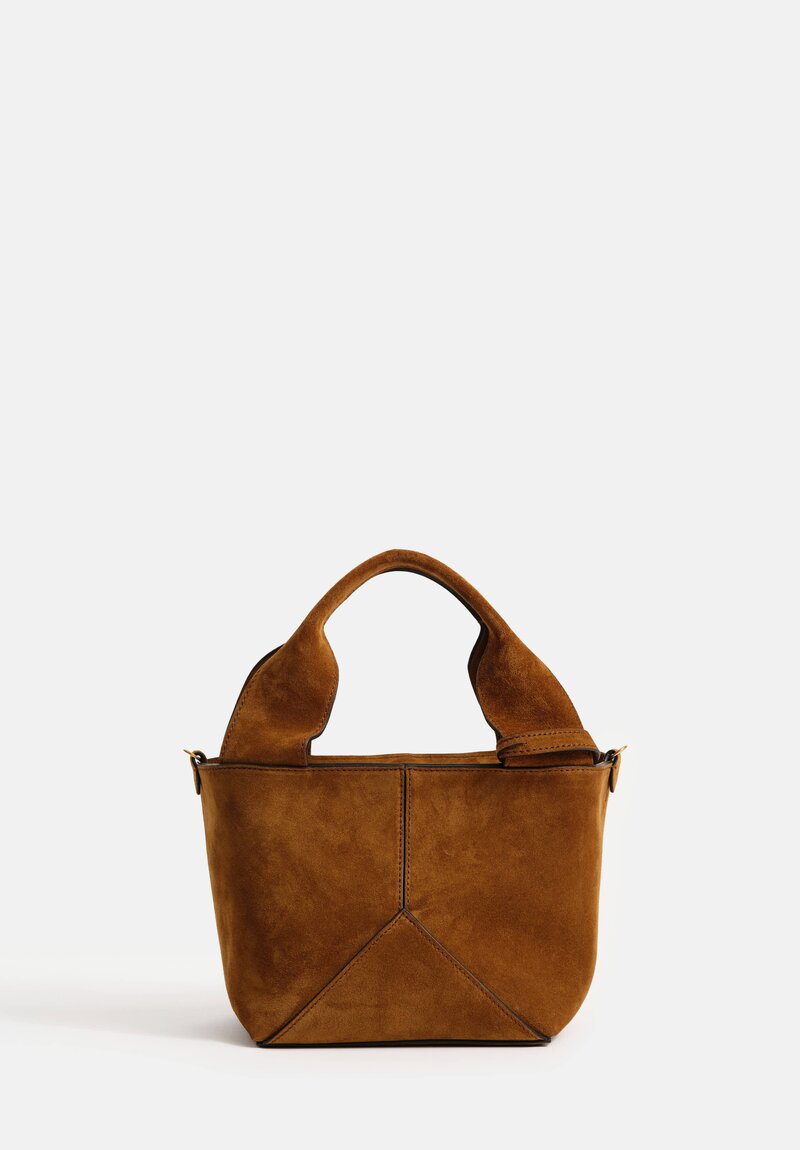 Métier Suede Market Mini Bucket Bag in Marrakech Brown