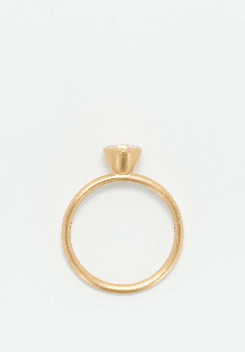 Kimberly Collins 18K Peach Sapphire Yumdrop Ring .92 Ct	