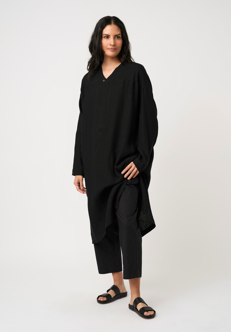 Jan-Jan Van Essche Linen Shirting Tunic in Black