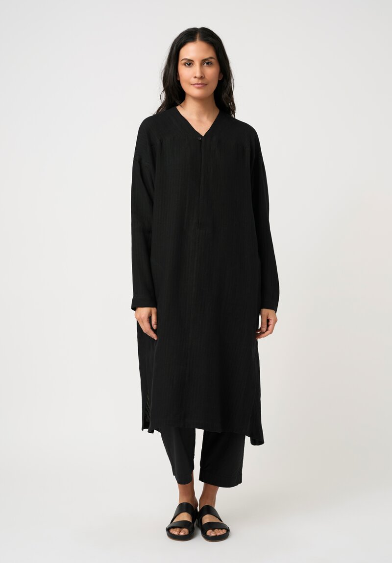 Jan-Jan Van Essche Linen Shirting Tunic in Black
