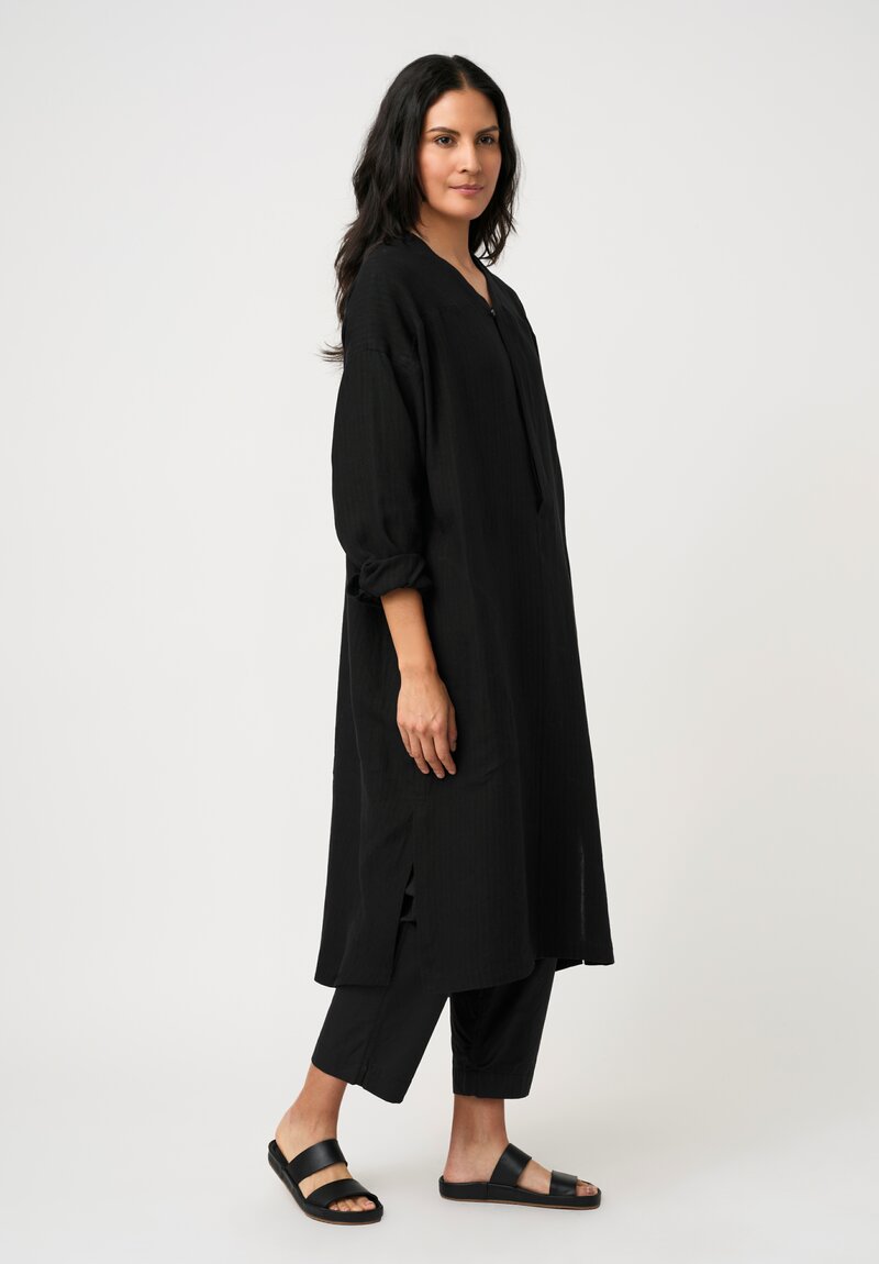 Jan-Jan Van Essche Linen Shirting Tunic in Black