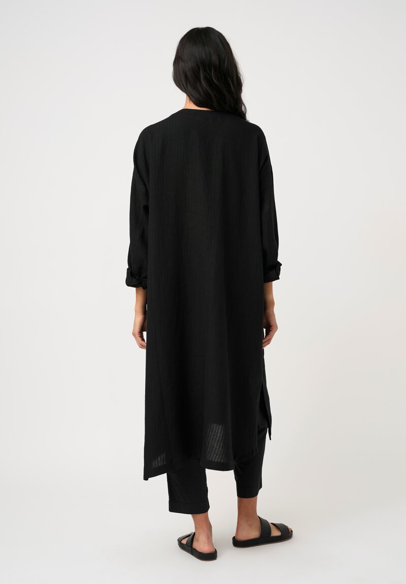 Jan-Jan Van Essche Linen Shirting Tunic in Black