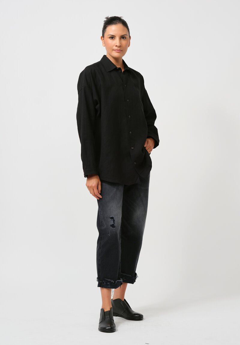 Jan-Jan Van Essche Washi Paper Dress Shirt in Black	