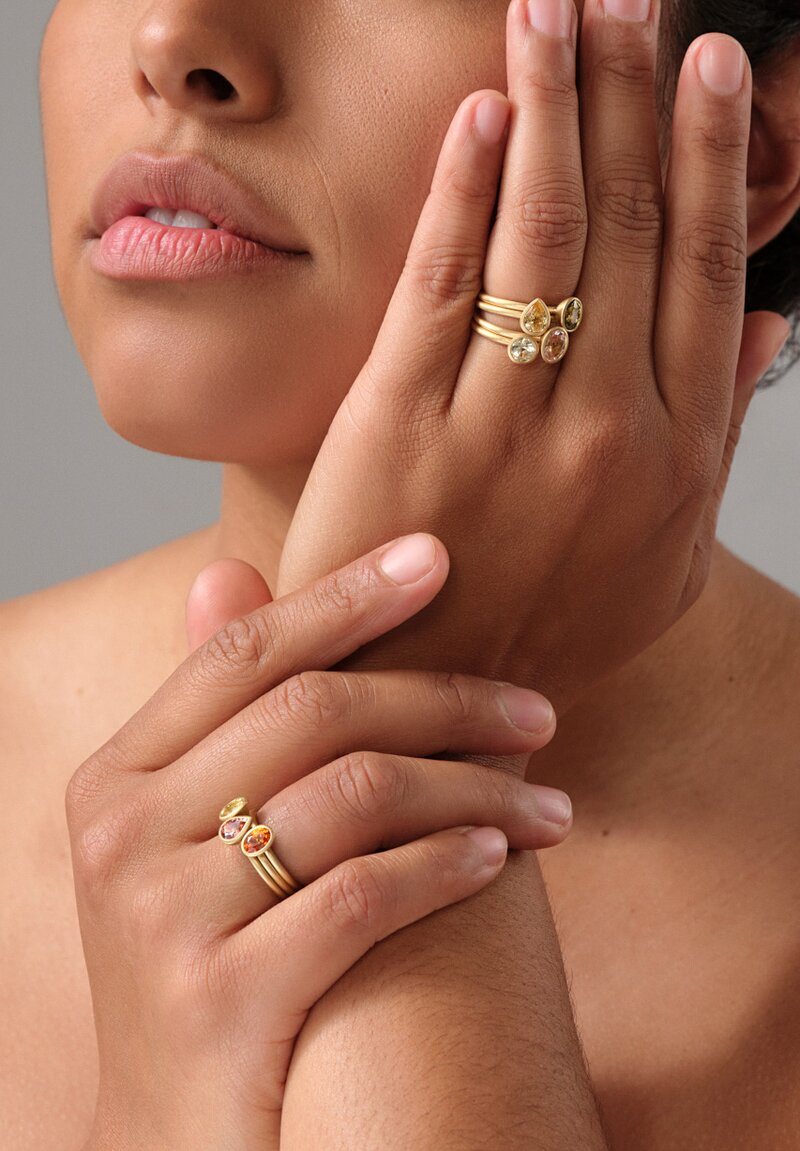 Kimberly Collins 18K Champagne Zircon Yumdrop Ring .80 Ct	