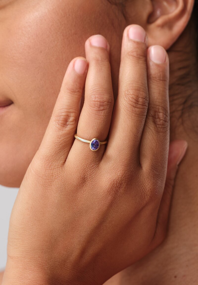 Kimberly Collins 18K Blue Sapphire Yumdrop Ring .97 Ct	