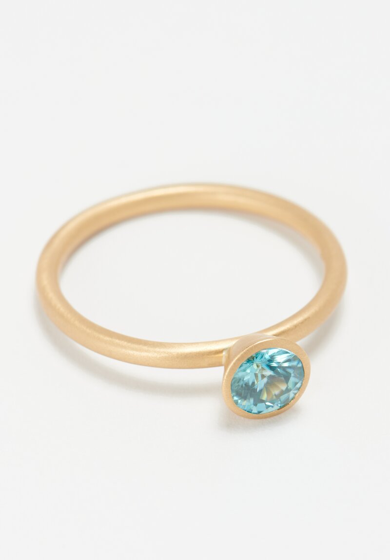 Kimberly Collins 18K Blue Zircon Yumdrop Ring .75 Ct	