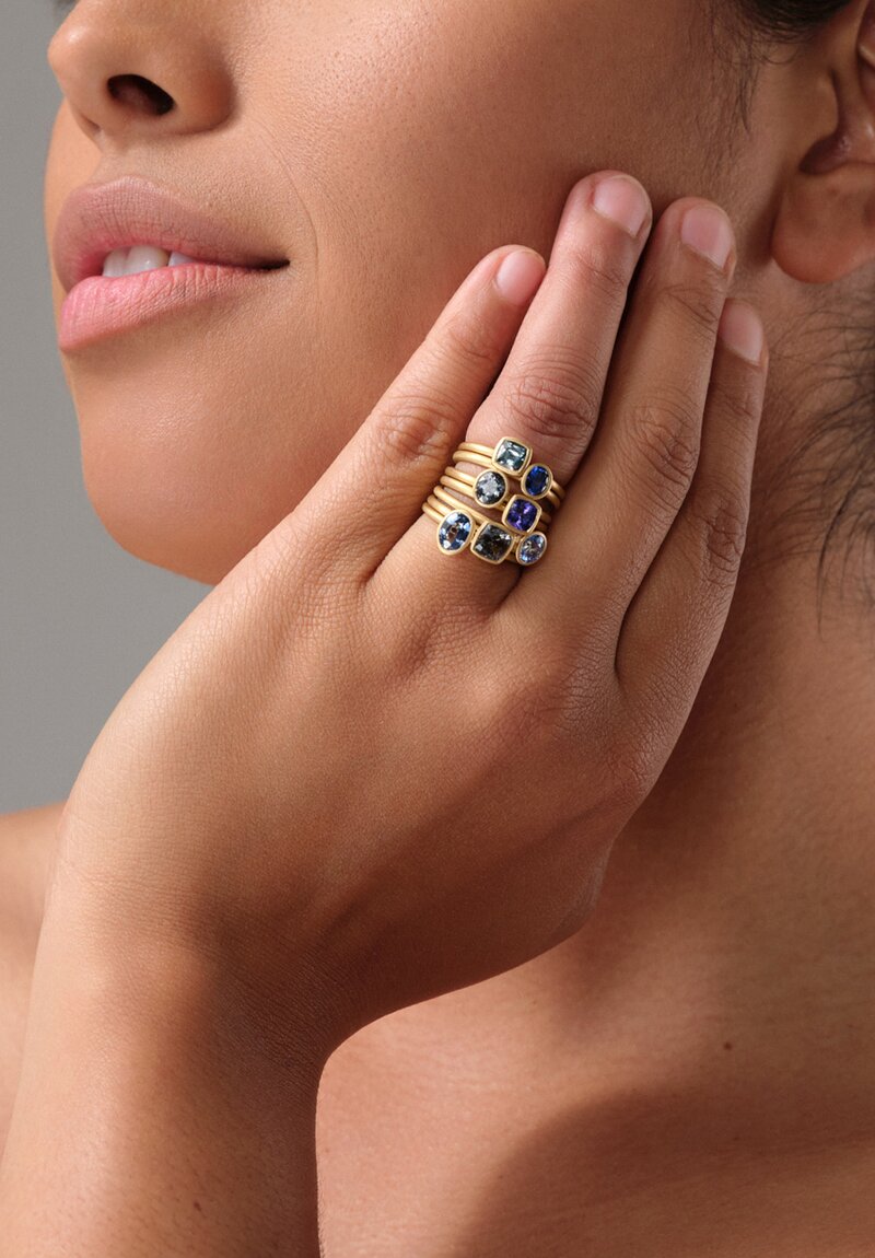 Kimberly Collins 18K Blue Sapphire Yumdrop Ring .90 Ct	