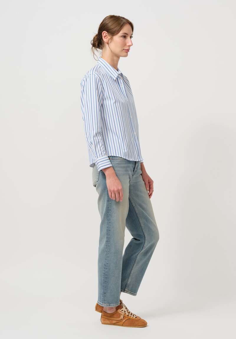 Dries Van Noten Cotton Clavini Shirt in Blue Stripe	