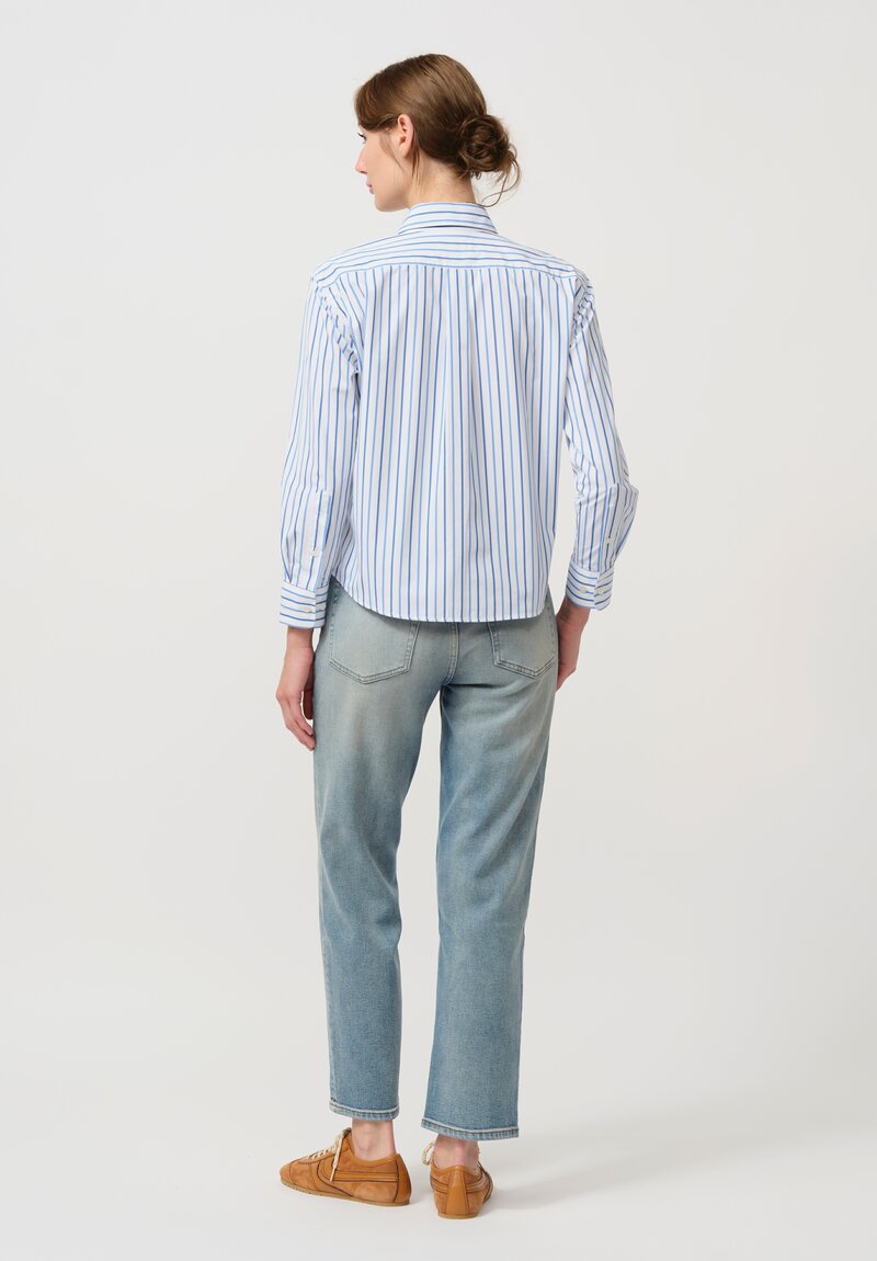 Dries Van Noten Cotton Clavini Shirt in Blue Stripe	