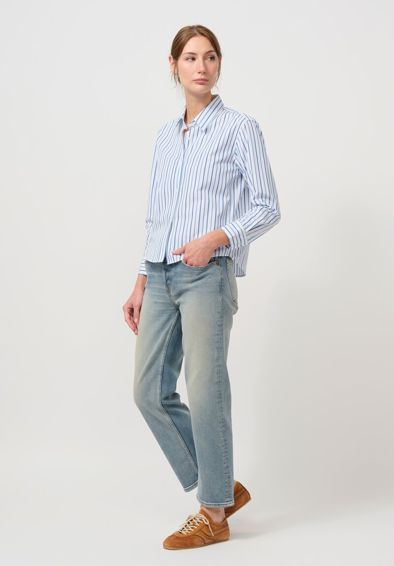 Dries Van Noten Cotton Clavini Shirt in Blue Stripe	