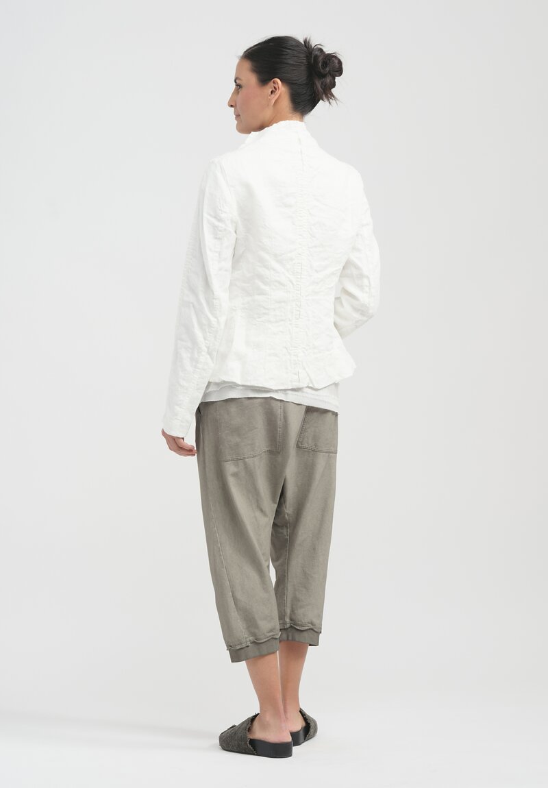 Rundholz Textured Linen Hook Seam Jacket in Callas White	