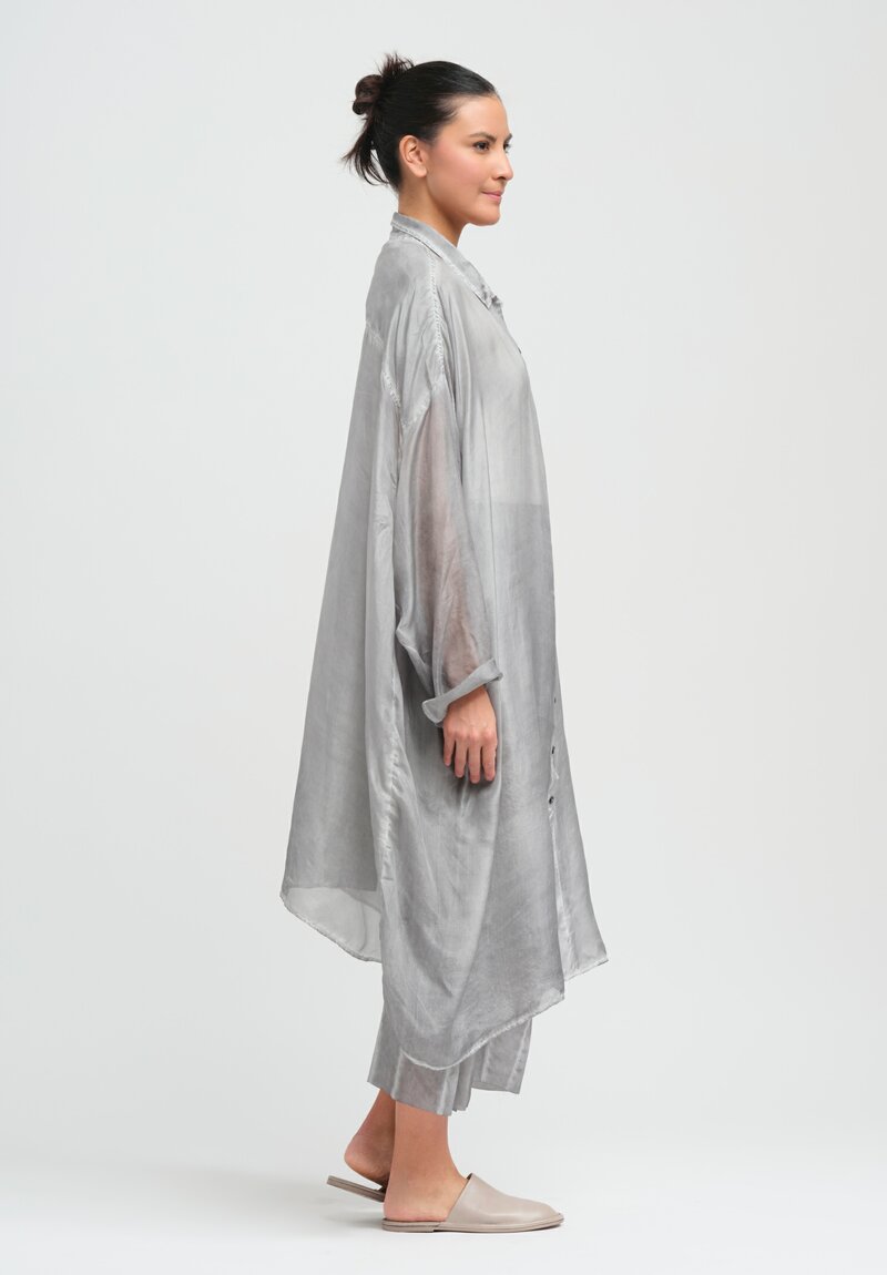 Rundholz Dip Silk Mist Tunic in Coal Cloud Grey	