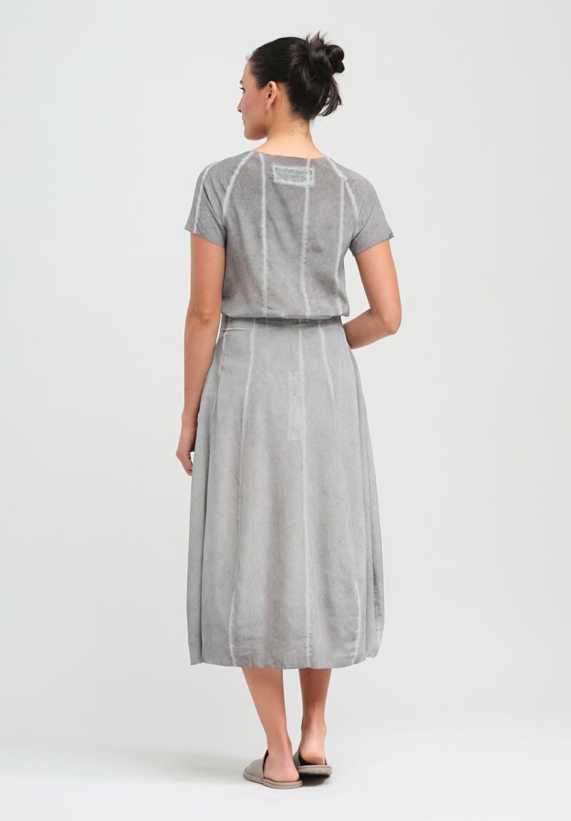 Rundholz Dip Stretch Silk Skirt in Coal Cloud Grey	