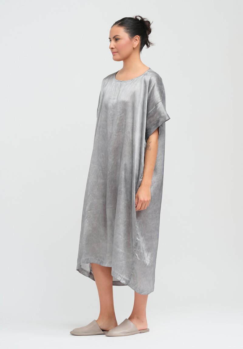 Rundholz Dip Silk Foil Dress in Coal Cloud Grey