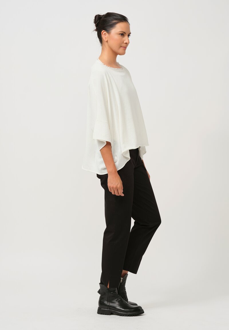 Rundholz Dip Paper & Cotton Knit Pullover in Star White	