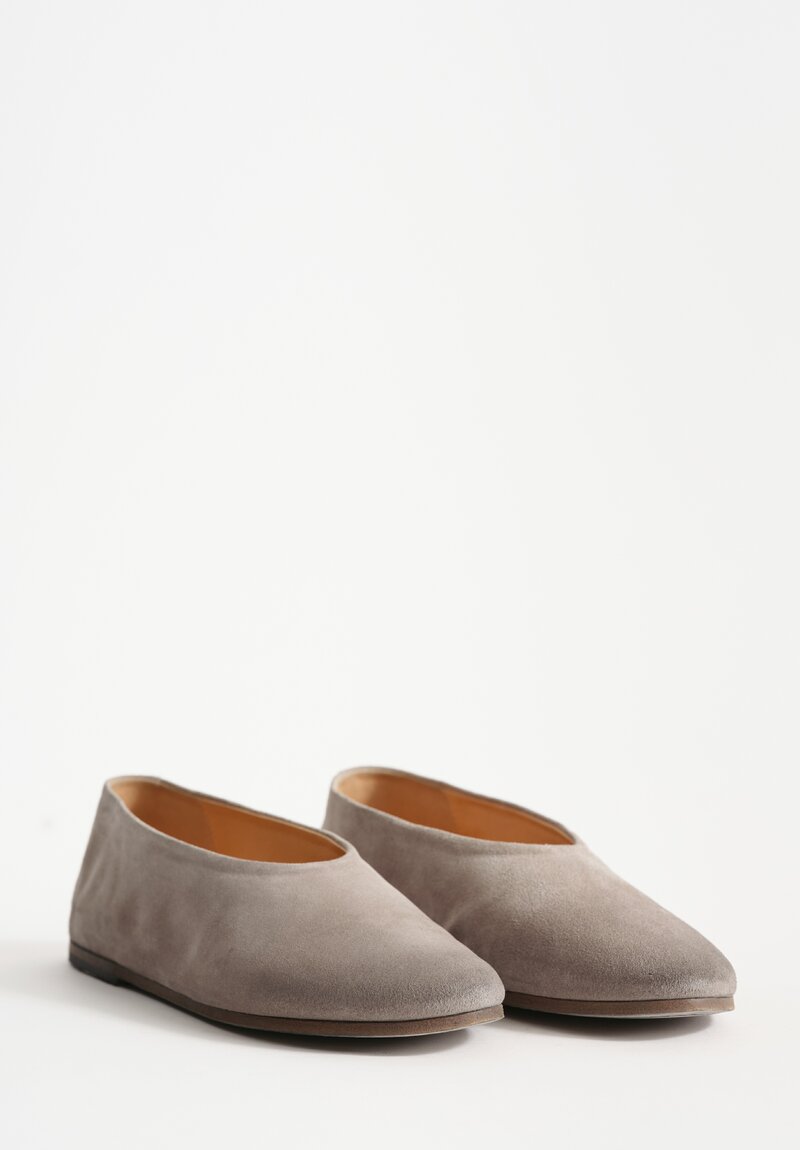 Marsèll Suede Coltellaccio Ballerina Flat in Asfalto Grey