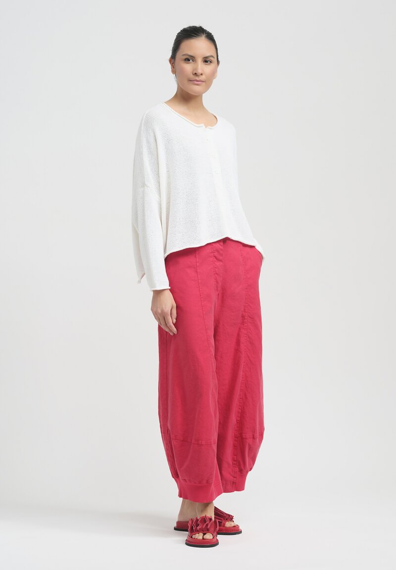 Rundholz Black Label Linen Panel Egg Pants in Chili Red	