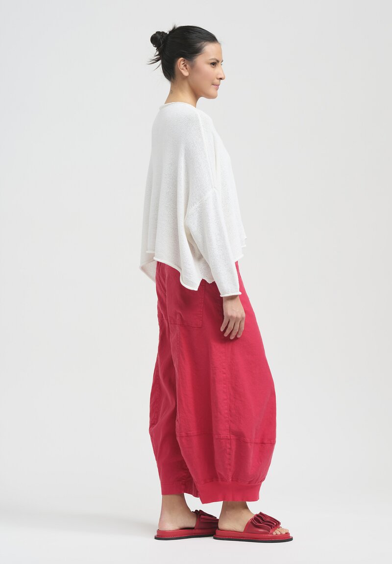 Rundholz Black Label Linen Panel Egg Pants in Chili Red	