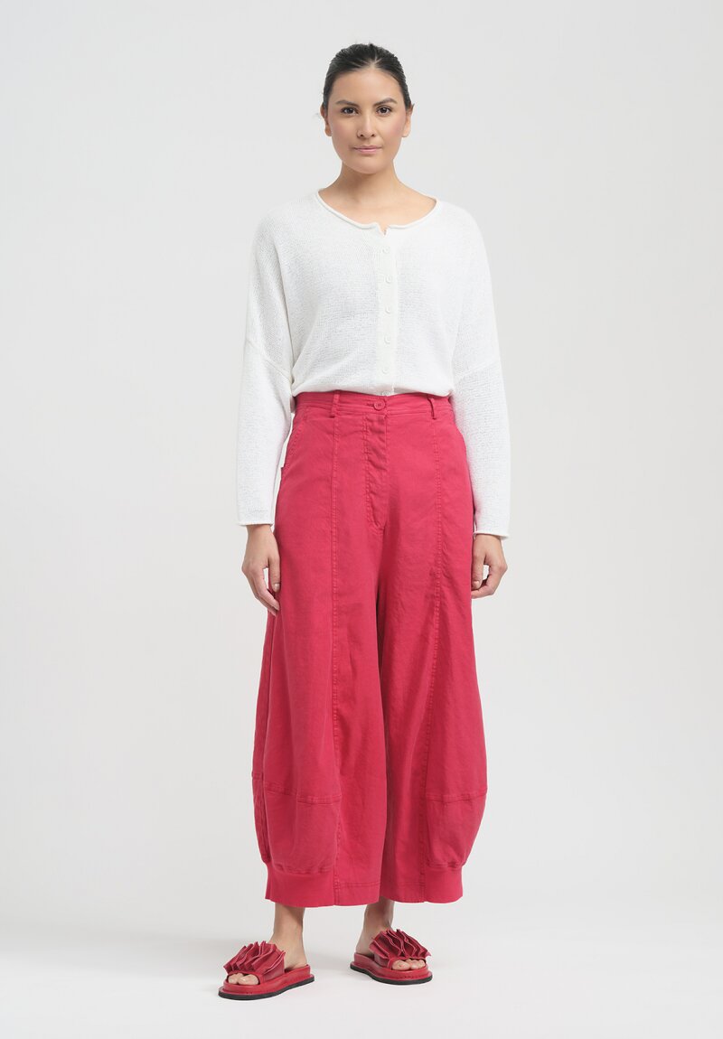 Rundholz Black Label Linen Panel Egg Pants in Chili Red	