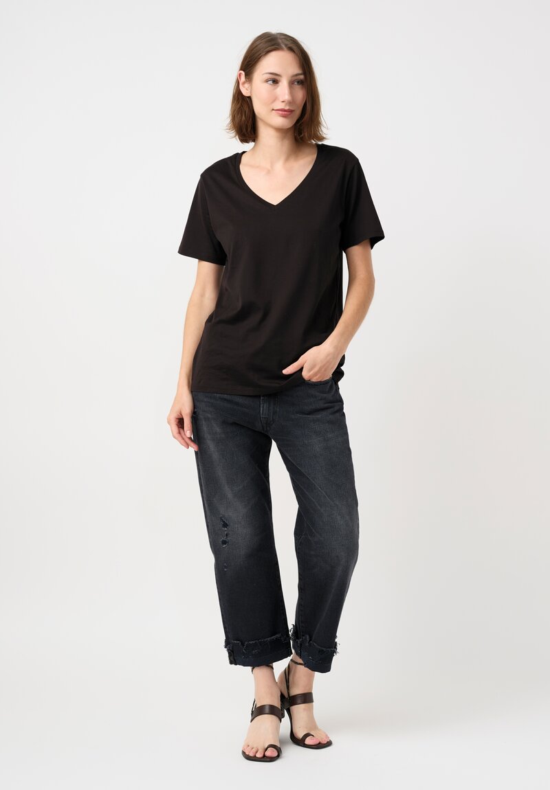 R13 Distressed Boyfriend Jean in Jake Black