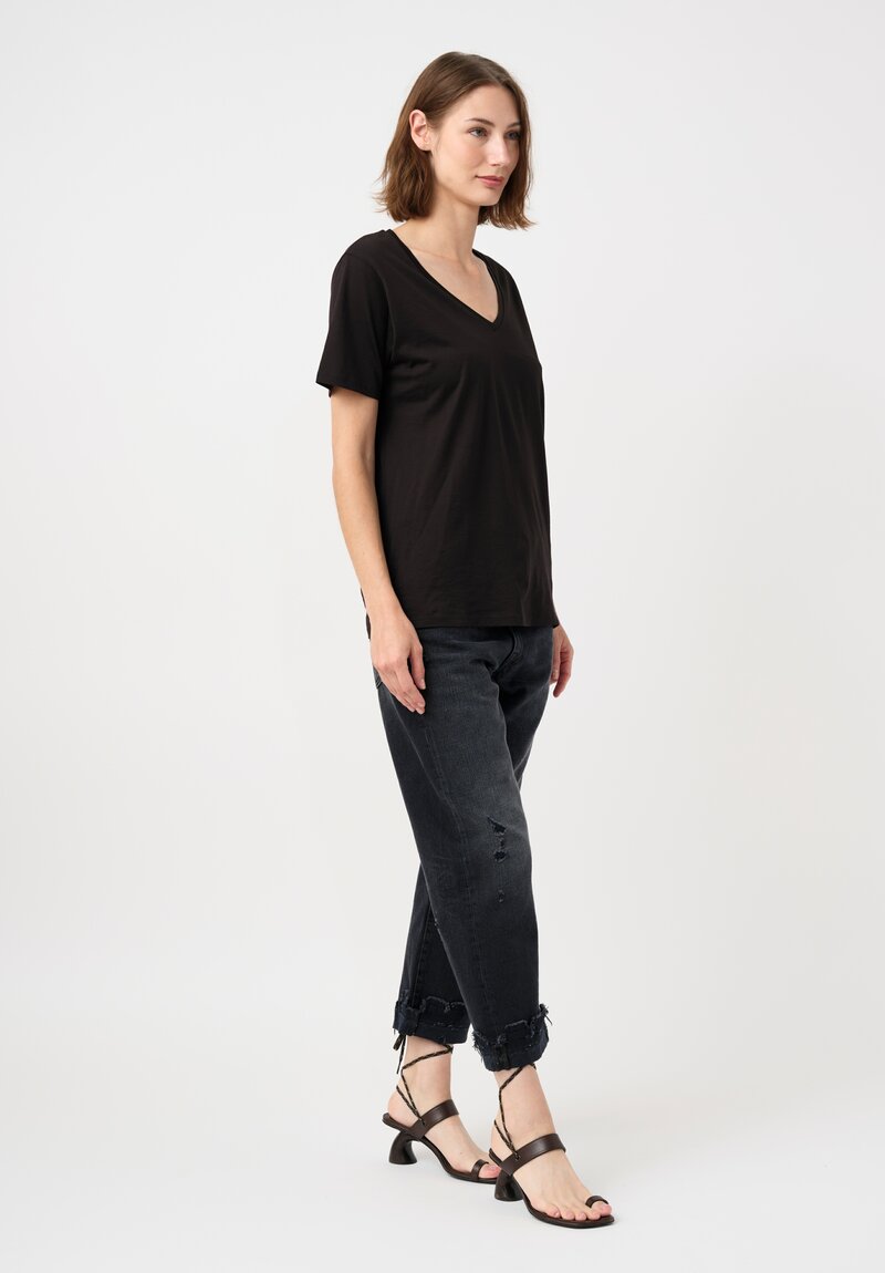 R13 Distressed Boyfriend Jean in Jake Black