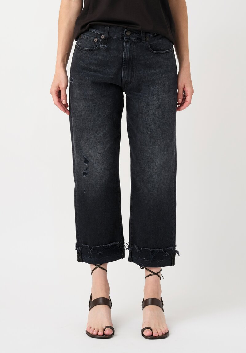 R13 Distressed Boyfriend Jean in Jake Black