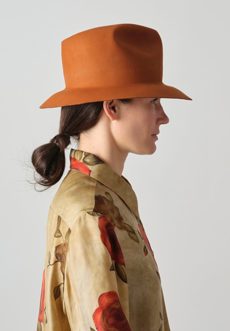 Horisaki Design & Handel Beaver Felt Easy Burnt Hat in Rust	