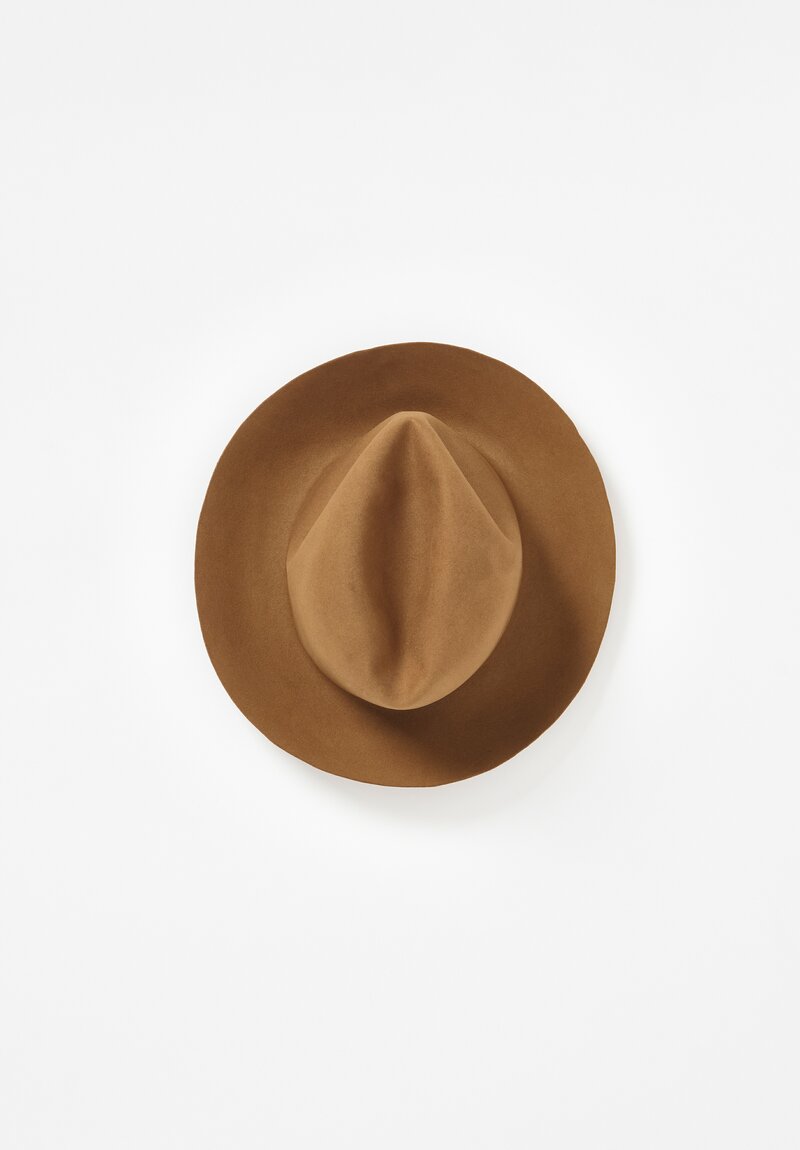 Horisaki Design & Handel Beaver Felt Hard Burnt Hat in Khaki	