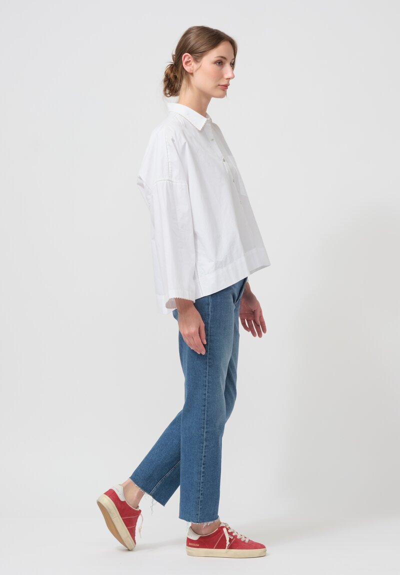 Péro Cotton Button-Down Shirt in White	