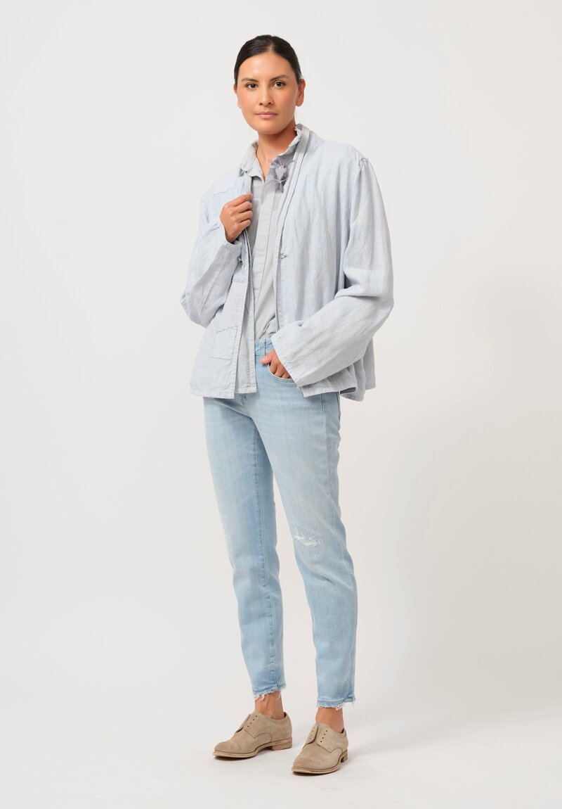 Ümit Ünal Linen Patchwork Jacket in Original Blue	