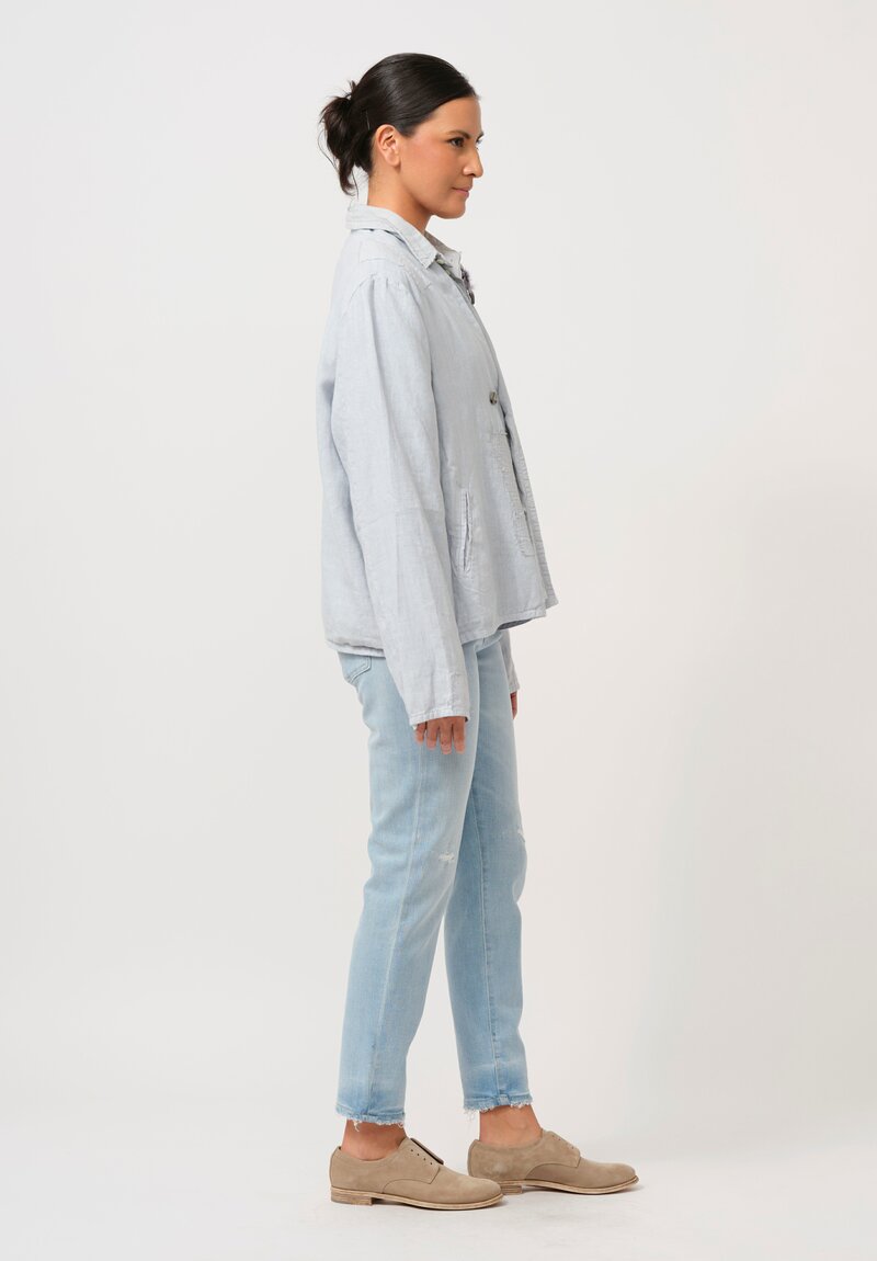 Ümit Ünal Linen Patchwork Jacket in Original Blue	