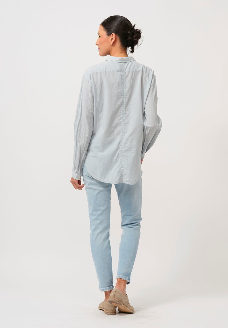 Umit Unal Hand-Stitched Cotton Shirt in Light Blue	