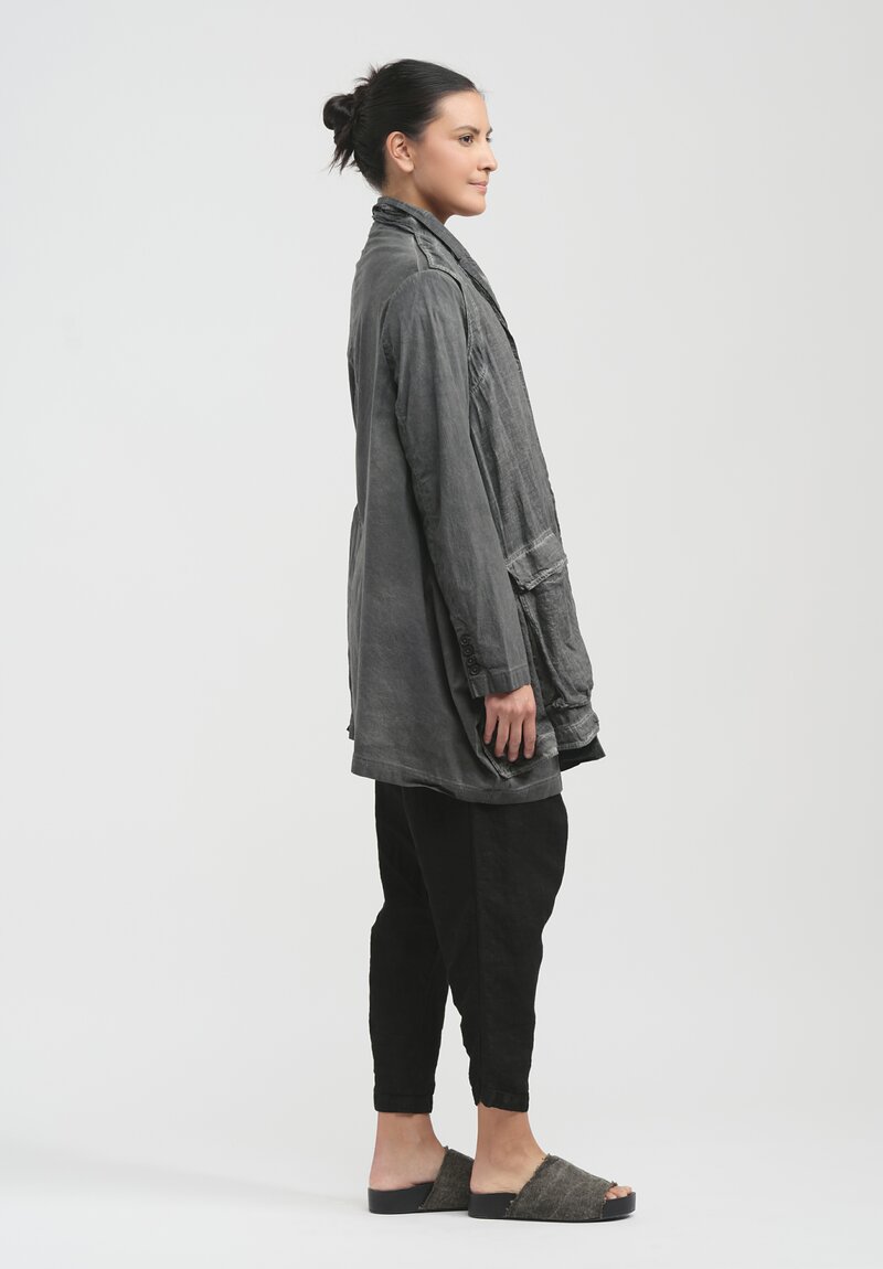 Rundholz Double-Faced Cotton Shirt Jacket in Coal Cloud Grey	