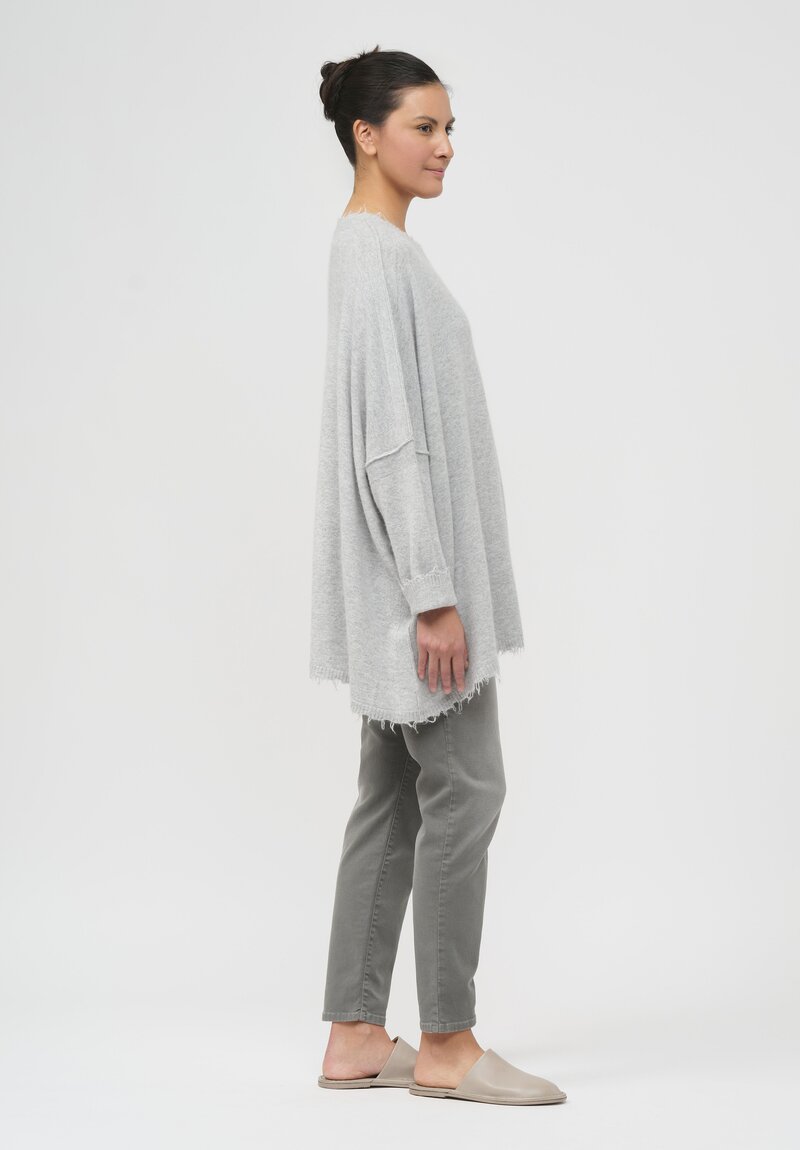 Rundholz Dip Oversized Raccoon Knit Pullover in Coal Cloud Grey	