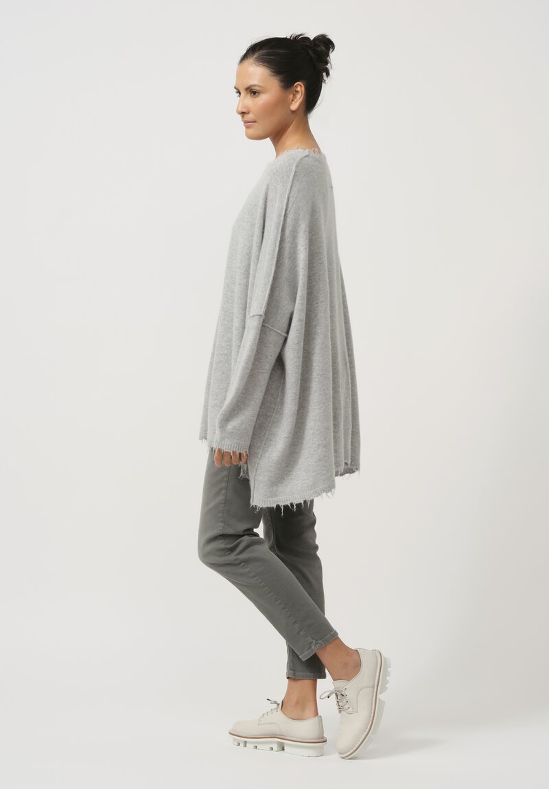 Rundholz Dip Oversize Raccoon Knit Pullover in Coal Cloud Grey	