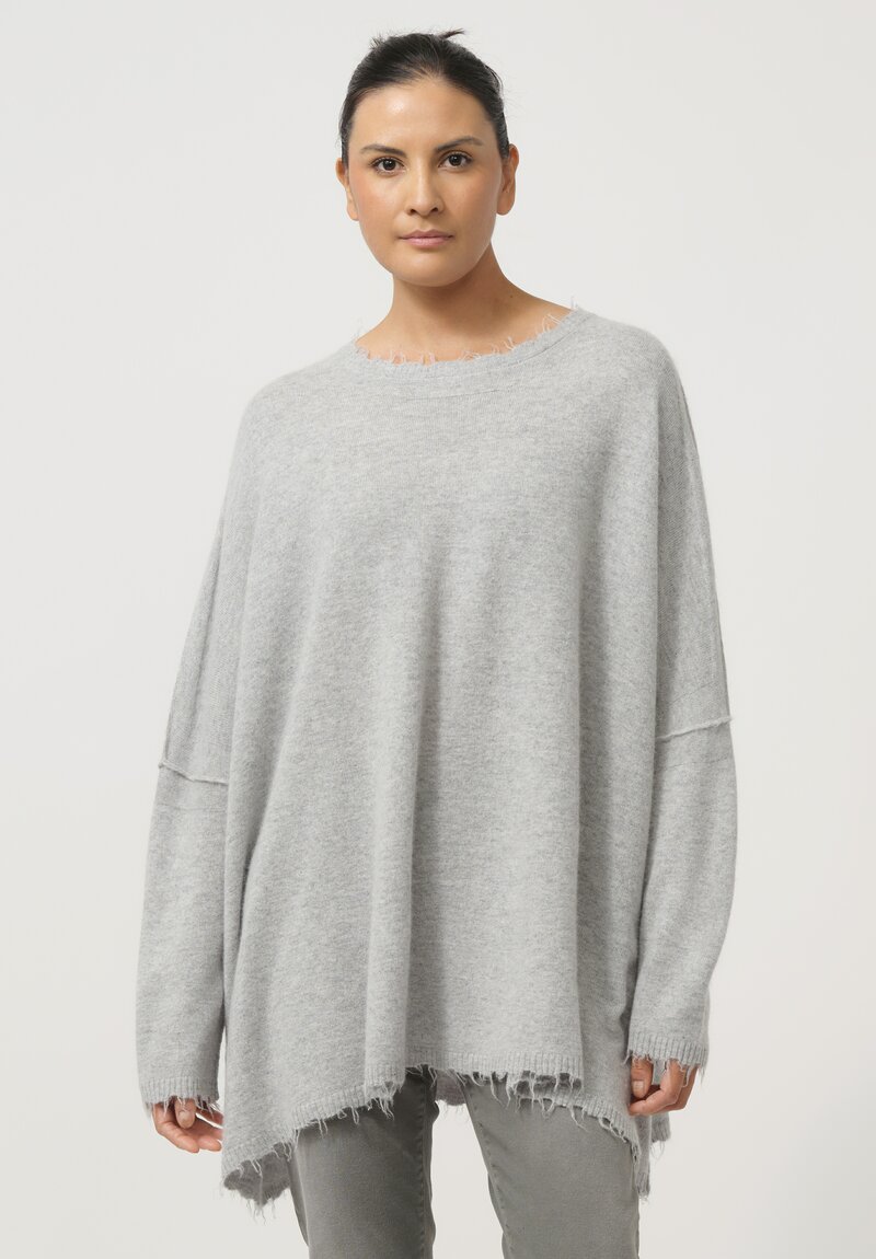 Rundholz Dip Oversize Raccoon Knit Pullover in Coal Cloud Grey	