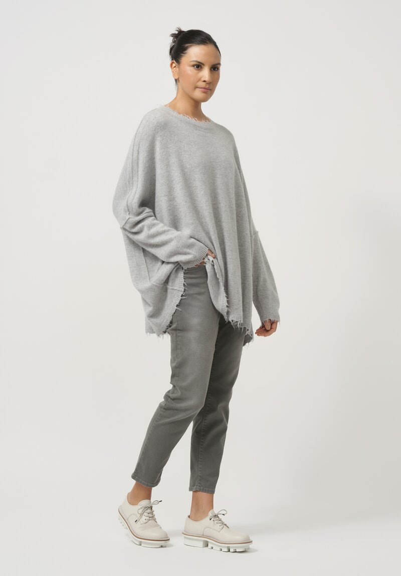 Rundholz Dip Oversize Raccoon Knit Pullover in Coal Cloud Grey	