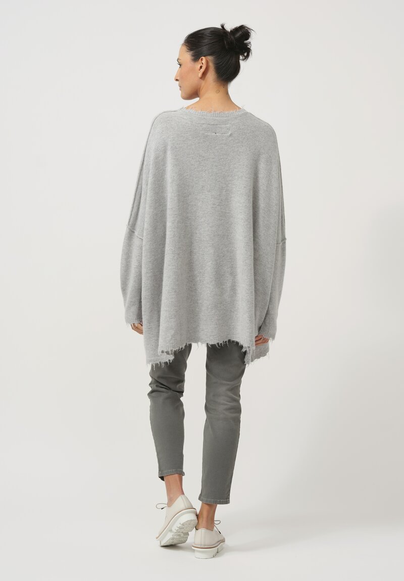 Rundholz Dip Oversize Raccoon Knit Pullover in Coal Cloud Grey	