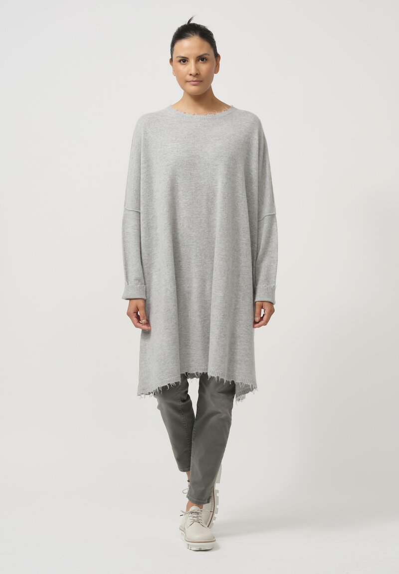 Rundholz Dip Oversize Raccoon Knit Tunic in Coal Cloud Grey	