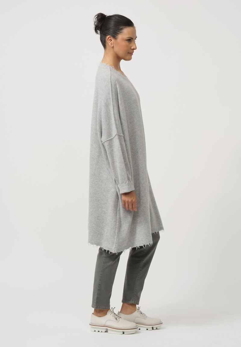 Rundholz Dip Oversize Raccoon Knit Tunic in Coal Cloud Grey	