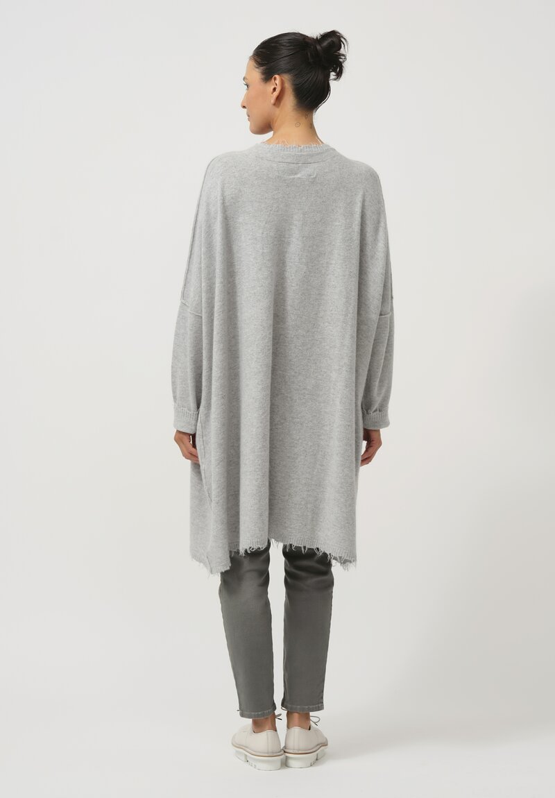 Rundholz Dip Oversize Raccoon Knit Tunic in Coal Cloud Grey	