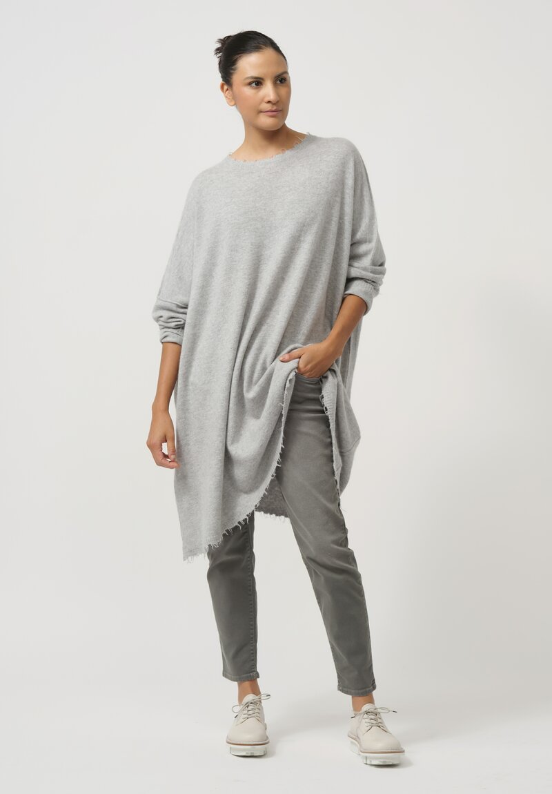 Rundholz Dip Oversize Raccoon Knit Tunic in Coal Cloud Grey	