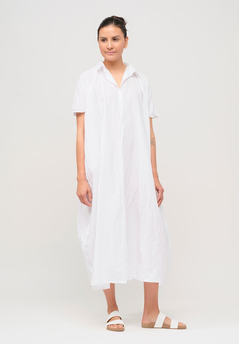 Daniela Gregis Washed Cotton Manichina Dress in Optical White	