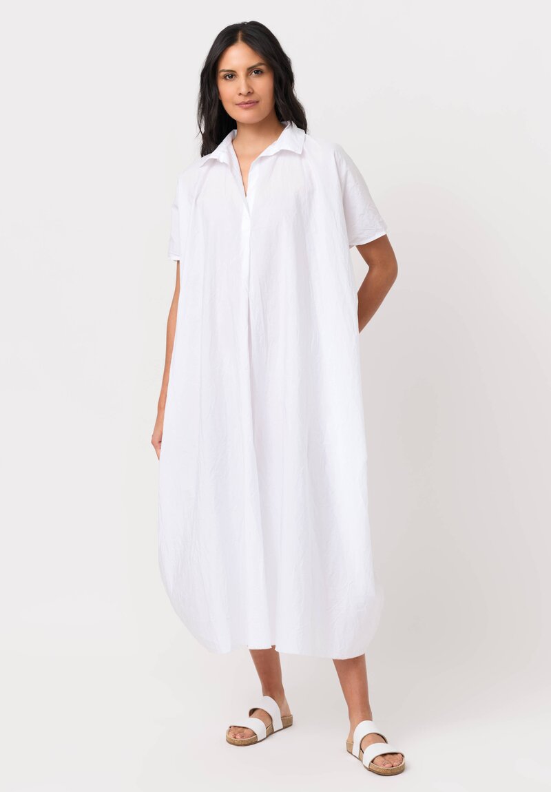 Daniela Gregis Washed Cotton Manichina Dress in Optical White