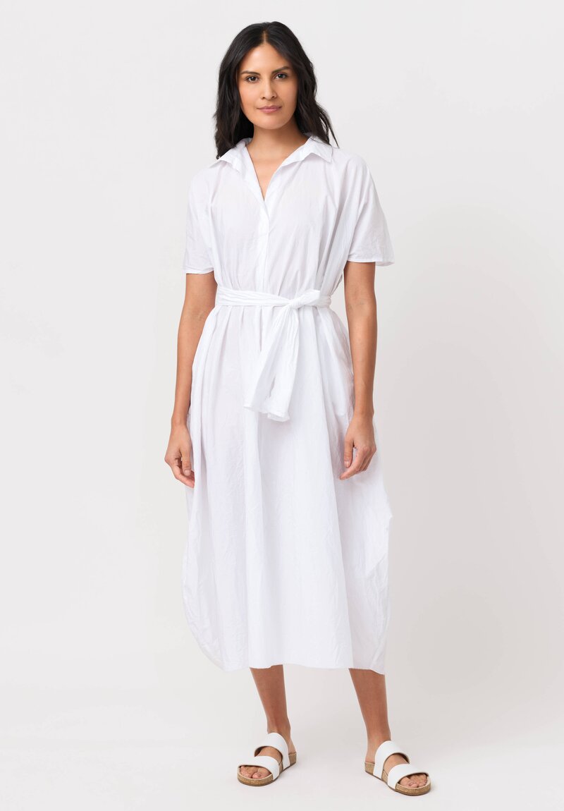 Daniela Gregis Washed Cotton Manichina Dress in Optical White