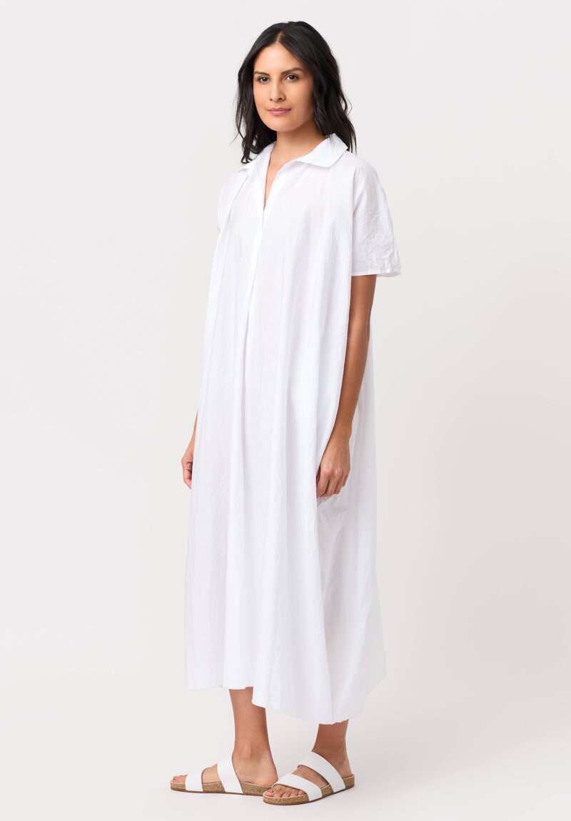 Daniela Gregis Washed Cotton Manichina Dress in Optical White