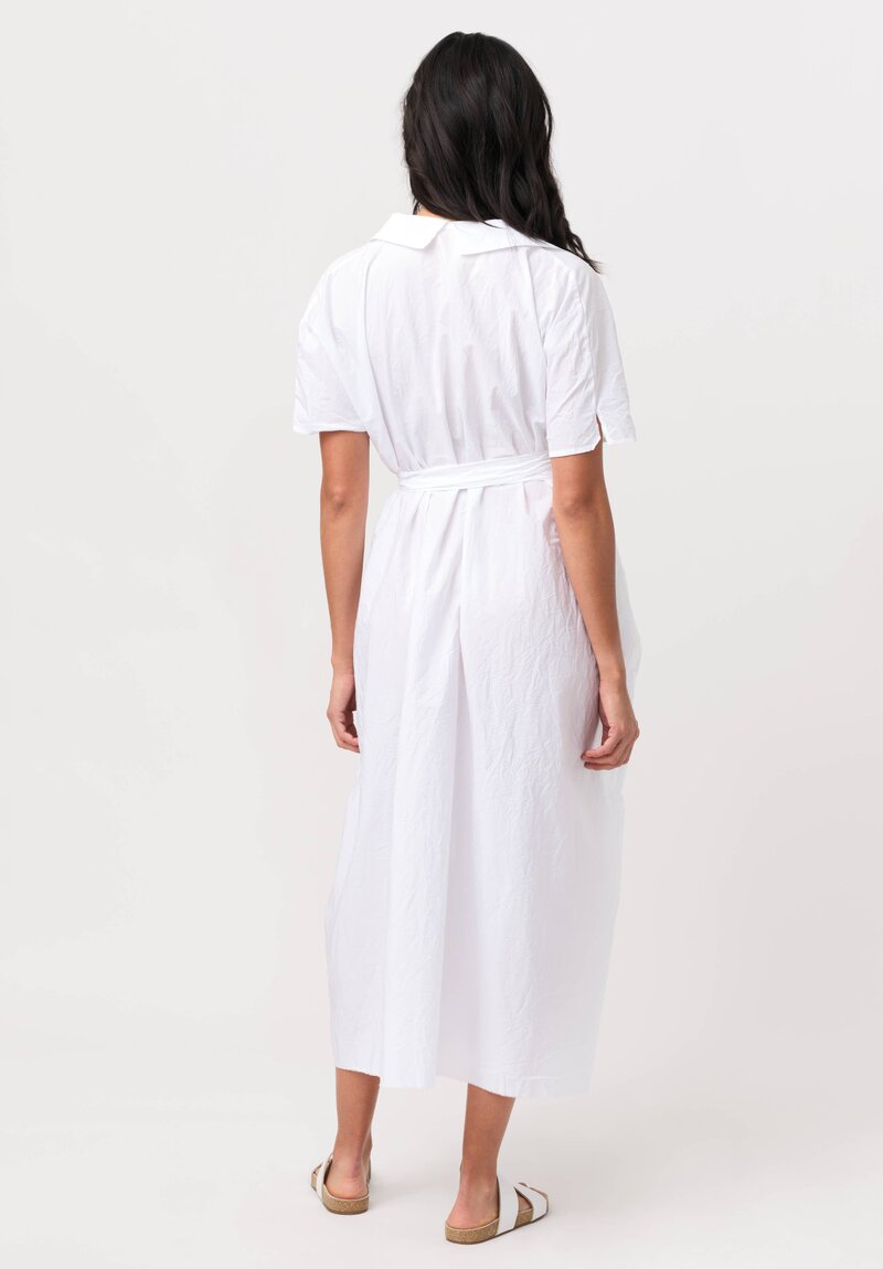 Daniela Gregis Washed Cotton Manichina Dress in Optical White