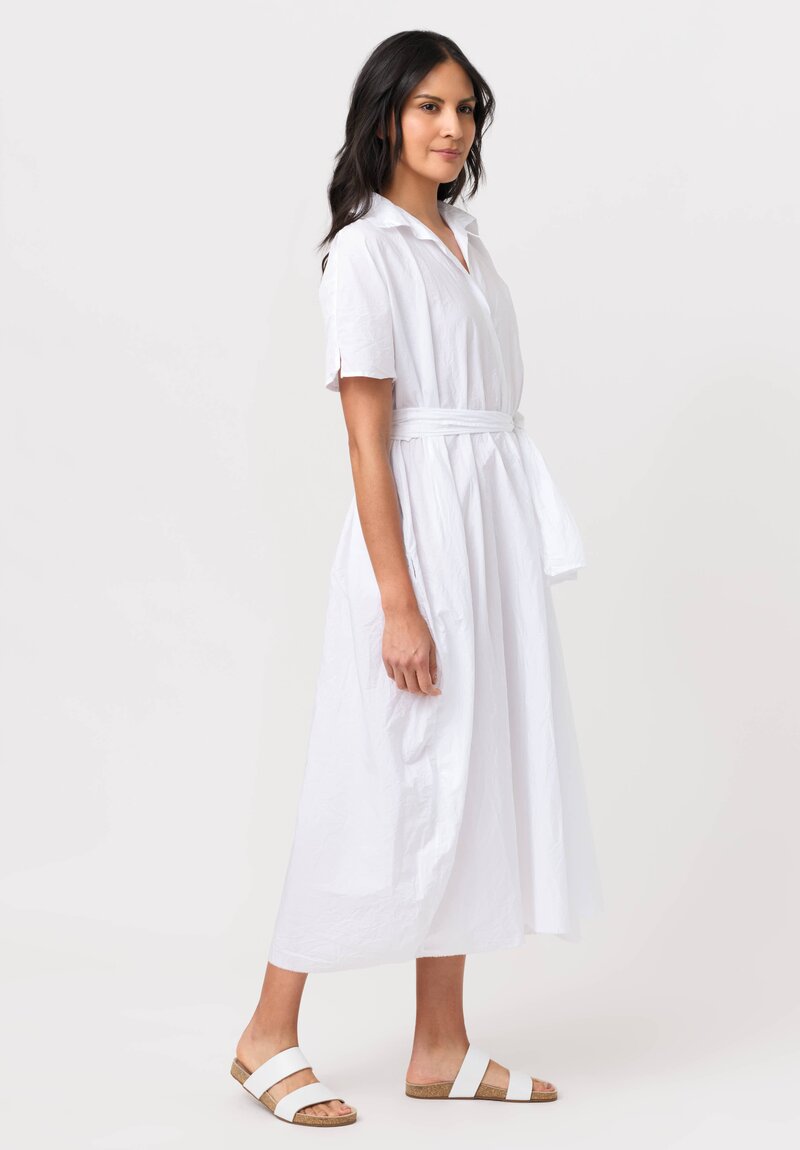 Daniela Gregis Washed Cotton Manichina Dress in Optical White