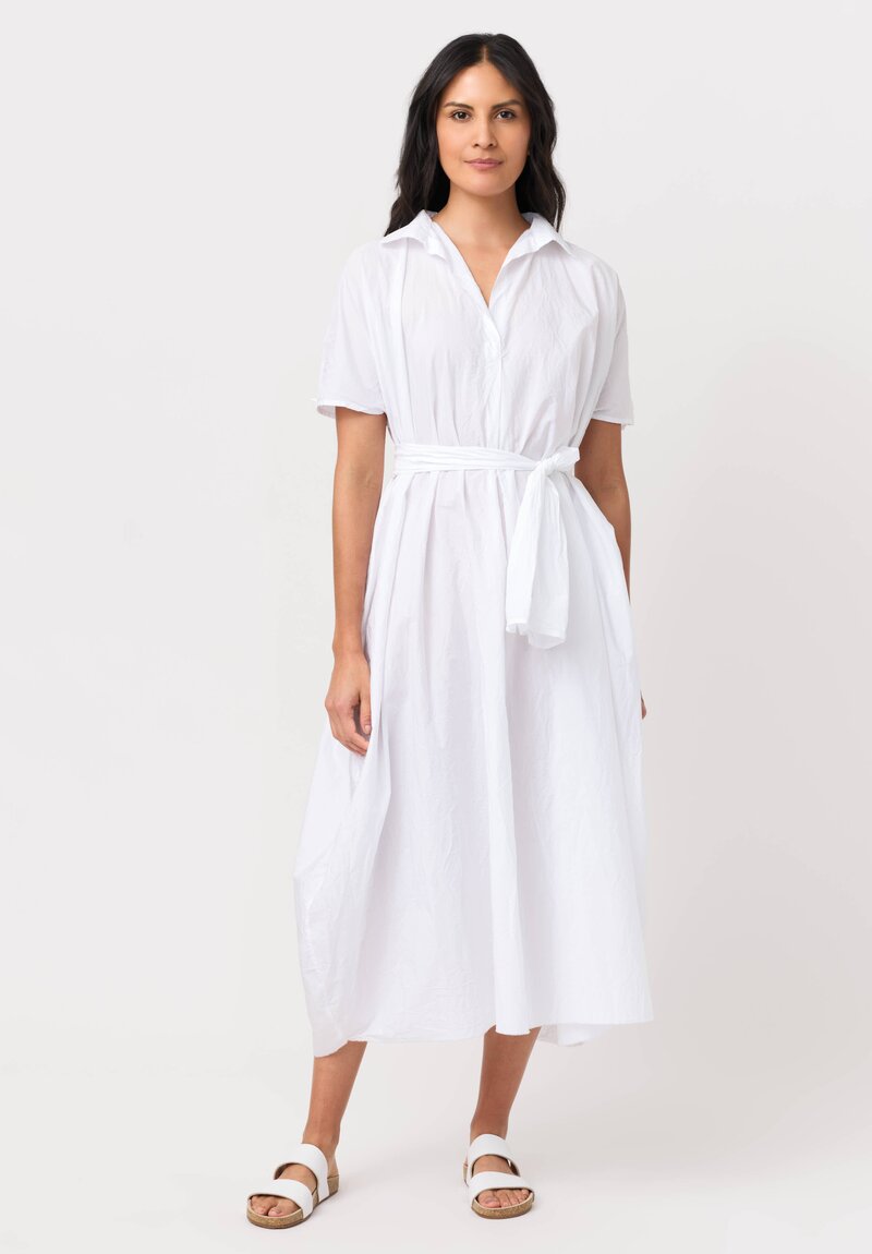 Daniela Gregis Washed Cotton Manichina Dress in Optical White