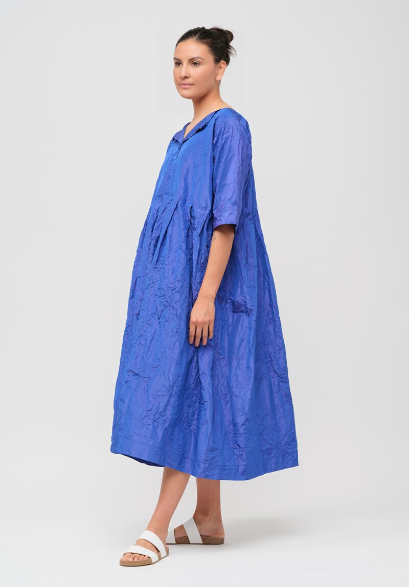 Daniela Gregis Washed Silk Operaio Note Dress in Royal Blue	